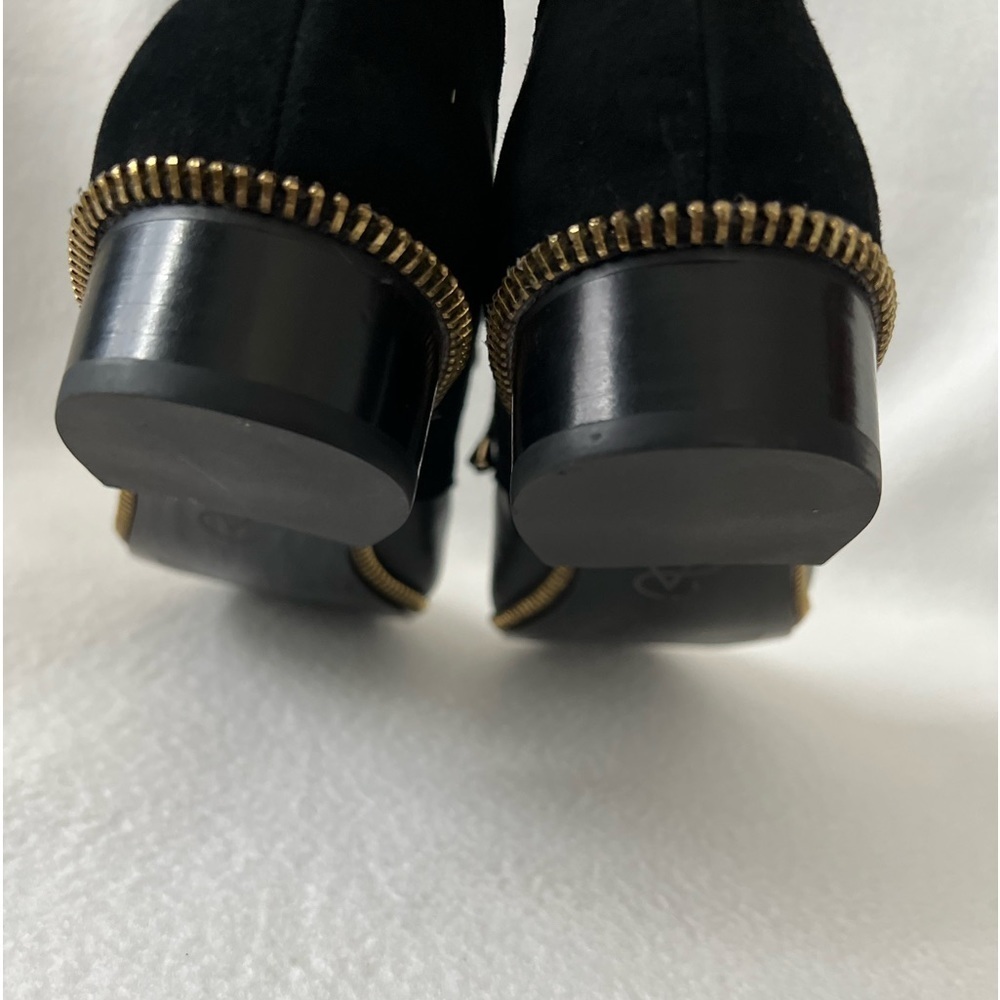 Adrianna Papell Size 8 1/2 Leather Black Lace-Up Loafer with Zippered Accent - Picture 13 of 15